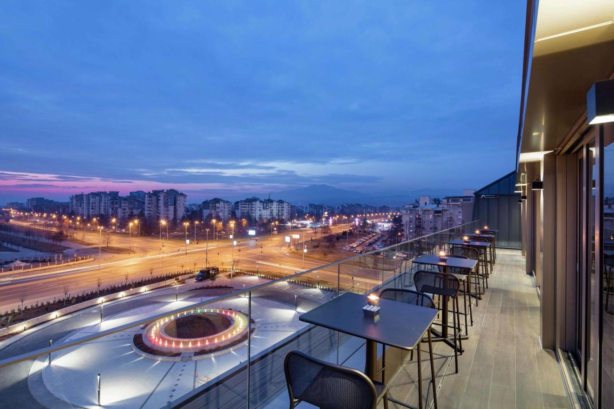 Doubletree By Hilton Skopje Exterior foto View from the hotel