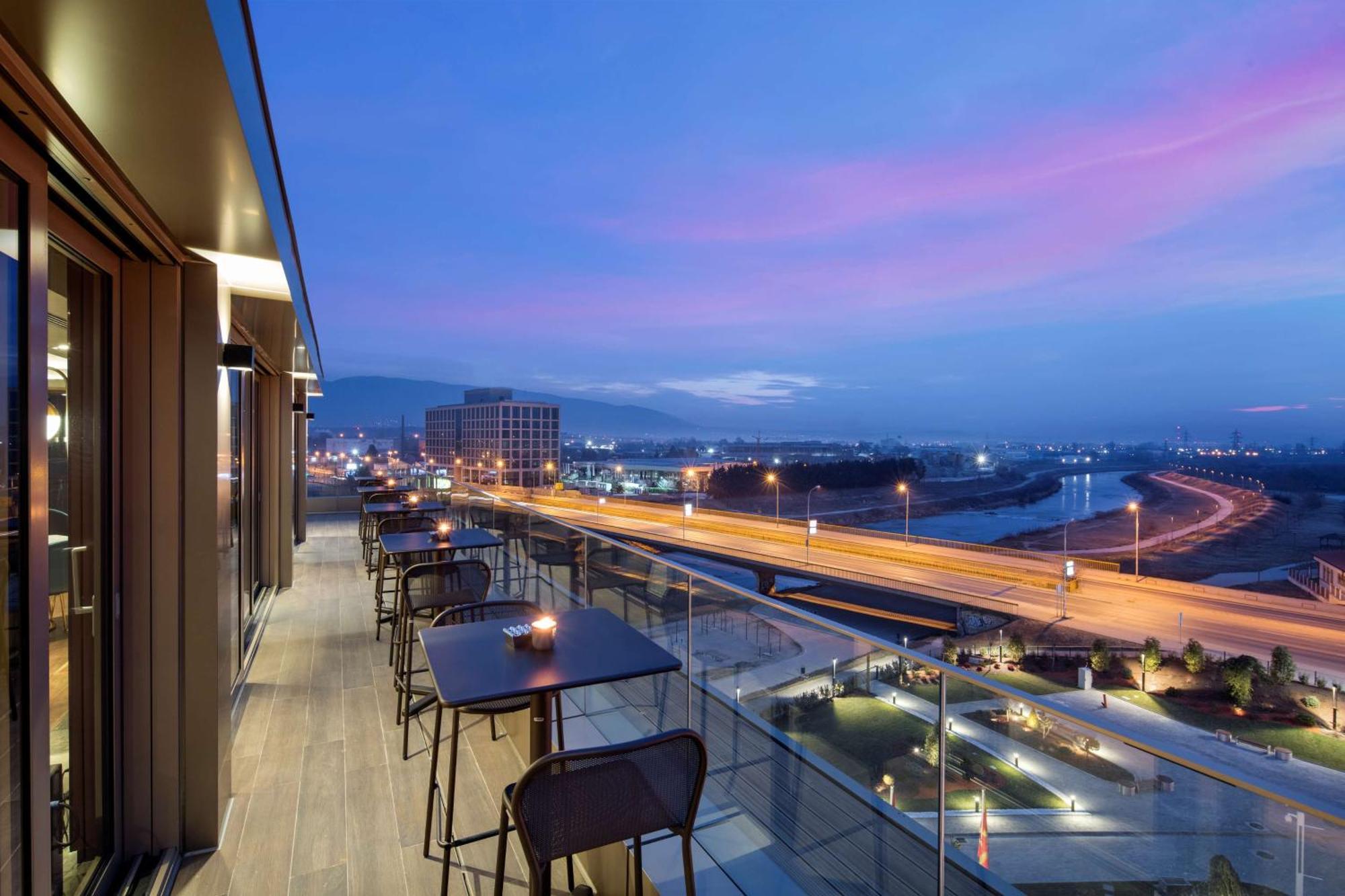 Doubletree By Hilton Skopje Exterior foto View from the hotel